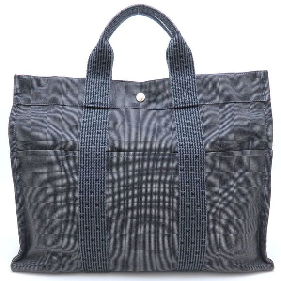 HERMES Air Line Tote MM Handbag in Nylon Canvas, Gray, Women's, 352674 - Picture 1 of 10